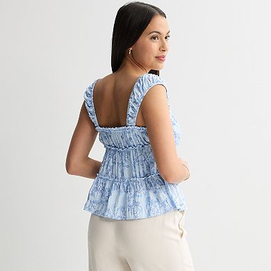 Juniors' Pink Republic Tiered Woven Tank Top