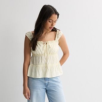Juniors' Pink Republic Tiered Woven Tank Top