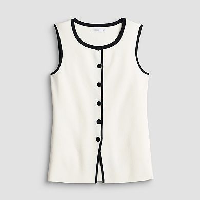 Petite Nine West Crew Neck Sweater Vest