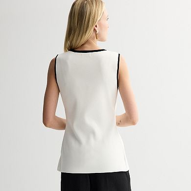 Petite Nine West Crew Neck Sweater Vest