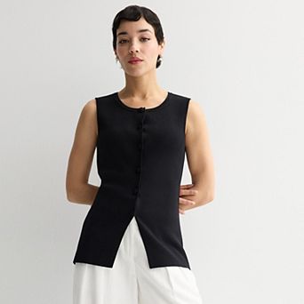 Petite Nine West Crew Neck Sweater Vest