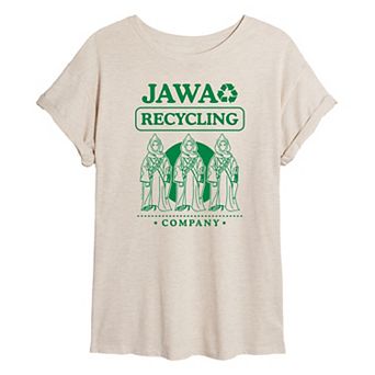 Juniors' Star Wars Jawa Recycling Company Oversized Tee