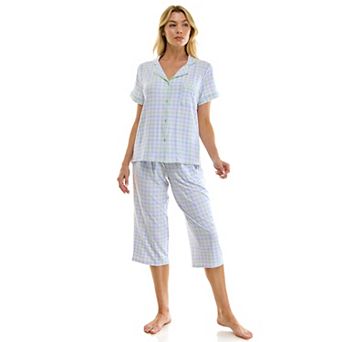 Petite Croft & Barrow® Notch Collar Pajama Top & Pajama Bottoms Set
