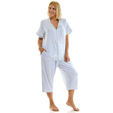 Plus Size Croft & Barrow® Notch Collar Pajama Top & Pajama Bottoms Set