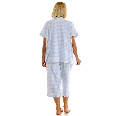 Plus Size Croft & Barrow® Notch Collar Pajama Top & Pajama Bottoms Set