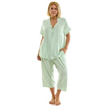 Plus Size Croft & Barrow® Notch Collar Pajama Top & Pajama Bottoms Set