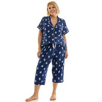 Plus Size Croft & Barrow® Notch Collar Pajama Top & Pajama Bottoms Set