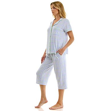 Women's Croft & Barrow® Notch Collar Pajama Top & Pajama Bottoms Set