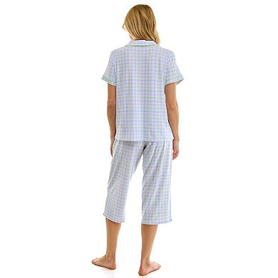 Women's Croft & Barrow® Notch Collar Pajama Top & Pajama Bottoms Set