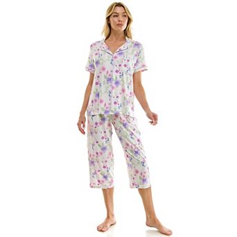 Women's Croft & Barrow® Notch Collar Pajama Top & Pajama Bottoms Set