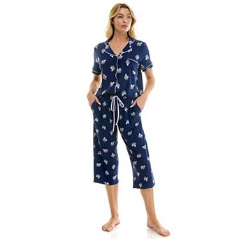 Women's Croft & Barrow® Notch Collar Pajama Top & Pajama Bottoms Set