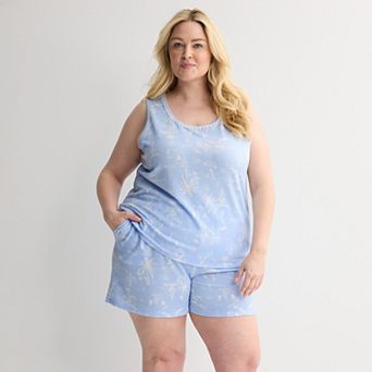 Plus Size Croft & Barrow® Crinkle Rib Pajama Tank Top & Pajama Shorts Set