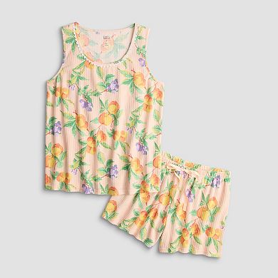 Womens Croft & Barrow® Crinkle Rib Tank & Shorts Sleep Set