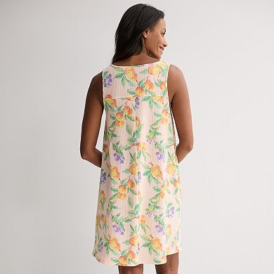Women's Croft & Barrow® Crinkle Rib Sleep Chemise