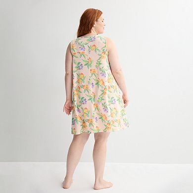 Plus Size Croft & Barrow® Crinkle Rib Sleep Chemise