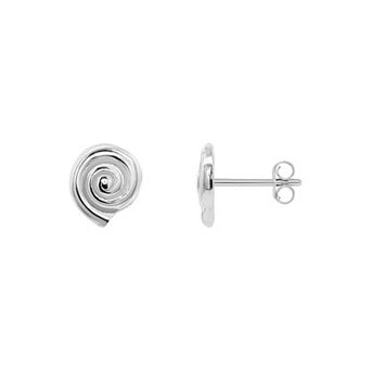 PRIMROSE Fine Silver Plated Polished Shell Stud Earrings
