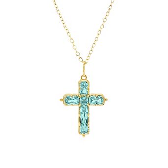 PRIMROSE Cubic Zirconia Cross Pendant Necklace
