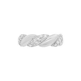 PRIMROSE Polished Cubic Zirconia Twisted Ring