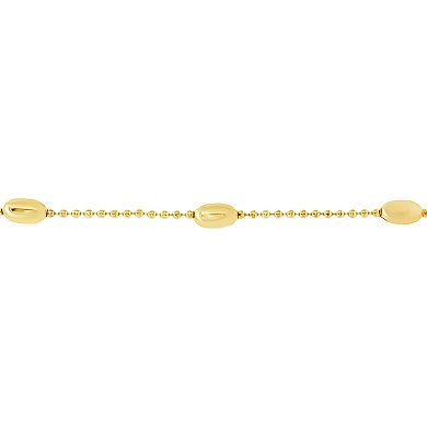 PRIMROSE Polished Beaded Oval Stations Chain Necklace