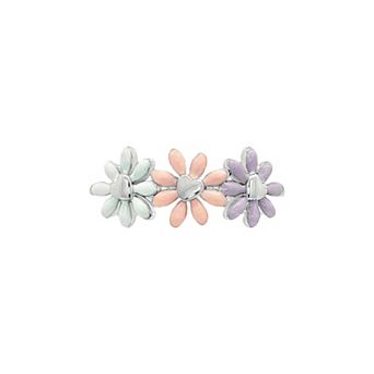 PRIMROSE Silver-Plated Multi-Color Enamel Flowers Ring