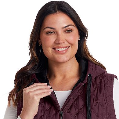 Plus Size Weathercast Hooded Quilted Puffer Vest