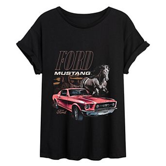 Juniors' Ford Mustang Vintage Oversized Tee