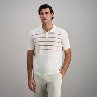 Men's Haggar® Short Sleeve Retro Stripe Knit Polo Sweater