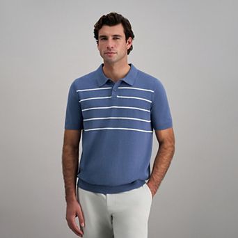 Men's Haggar® Short Sleeve Retro Stripe Knit Polo Sweater