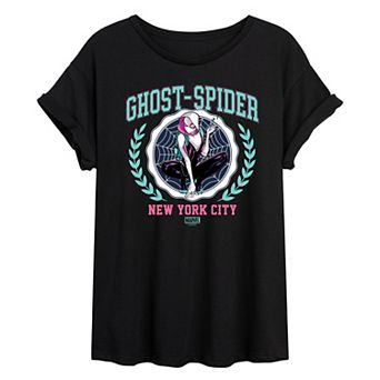 Juniors' Marvel Ghost-Spider NYC Oversized Tee
