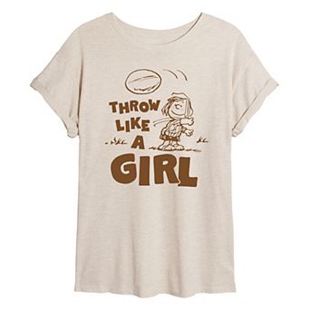 Juniors' Peanuts Peppermint Patty Oversized Tee