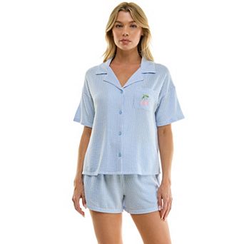 Women's Sonoma Goods For Life® Seersucker Short Sleeve Notch Collar Pajama Set