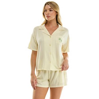 Women's Sonoma Goods For Life® Seersucker Short Sleeve Notch Collar Pajama Set