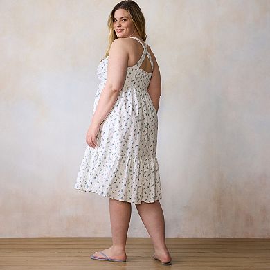 Plus Size LC Lauren Conrad Sleeveless Tiered Midi Dress