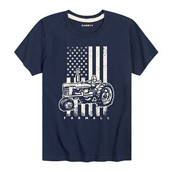 Boys 8-20 Case IH Farmall Tractor American Flag Graphic Tee