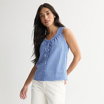 Women's Sonoma Goods For Life® Textured Button-Front Tank Top