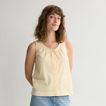 Women's Sonoma Goods For Life® Textured Button-Front Tank Top
