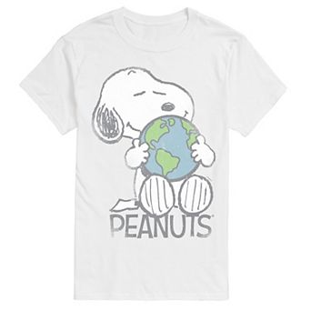 Men's Peanuts Snoopy Hugging Earth Vintage Graphic Tee