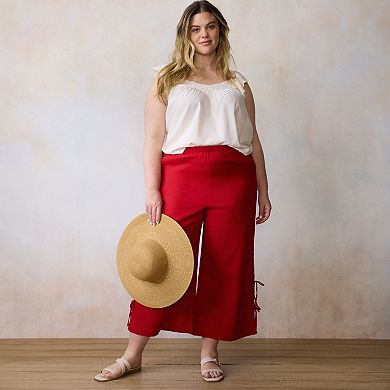 Plus Size LC Lauren Conrad Side Tie Wide Leg Pull-On Pants