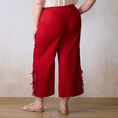 Plus Size LC Lauren Conrad Side Tie Wide Leg Pull-On Pants