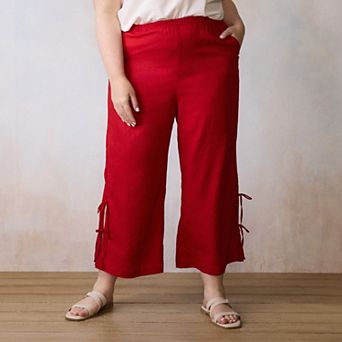 Plus Size LC Lauren Conrad Side Tie Wide Leg Pull-On Pants