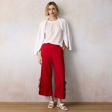 Women's LC Lauren Conrad Side Tie Wide Leg Pull On Pants