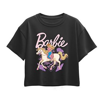 Girls 7-16 Barbie Western Cowgirl Boxy Tee