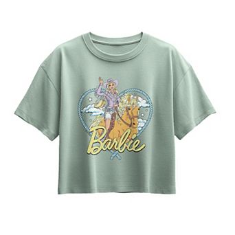 Girls 7-16 Barbie Western Heart Boxy Tee