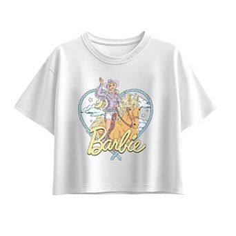 Girls 7-16 Barbie Western Heart Boxy Tee