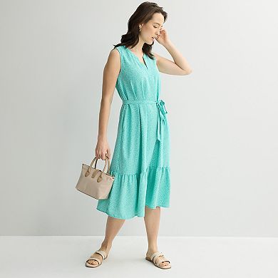 Women's Croft & Barrow® Y-Neck Tie Waist Dress