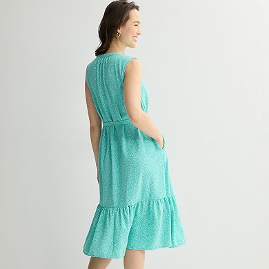 Women's Croft & Barrow® Y-Neck Tie Waist Dress