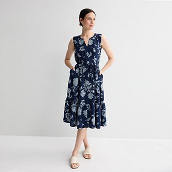 Women's Croft & Barrow® Y-Neck Tie Waist Dress