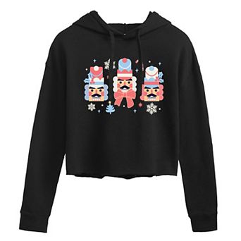 Juniors' Winter Nutcrackers Cropped Hoodie