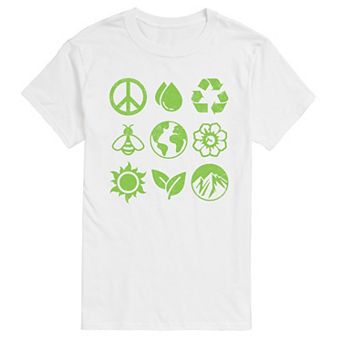 Men's Earth Day Icons Grid Graphic Tee