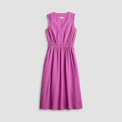 Women's Croft & Barrow® Smocked Waist Midi Dress